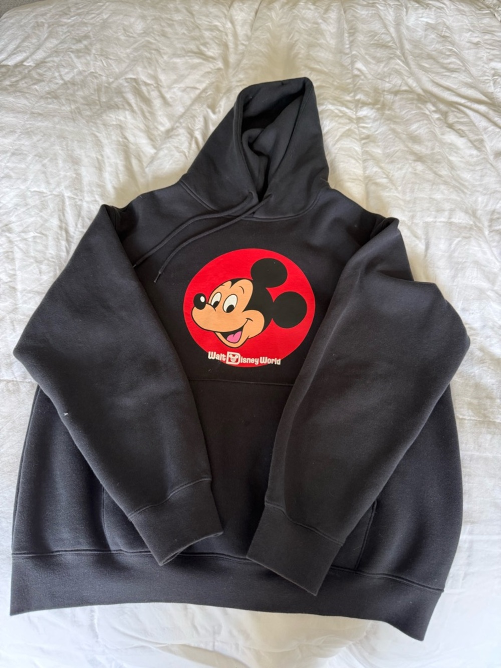 Disney Black Hoodie with Red Mickey Accent